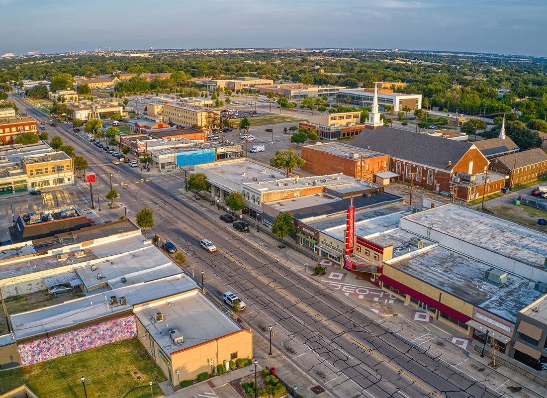 Grand Prairie TX - Aerial View of Grand Prairie Texas Suburbs During Summer